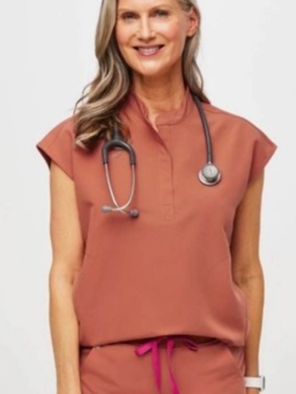 figs oversized rafaela top terracotta